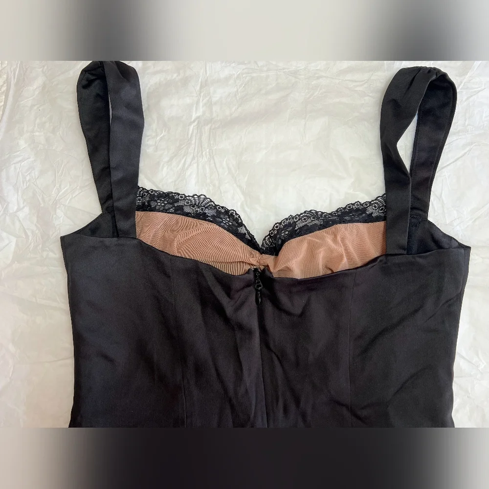House of CB Black Lace-Trim Mini Slip Dress - Picture 13 of 15